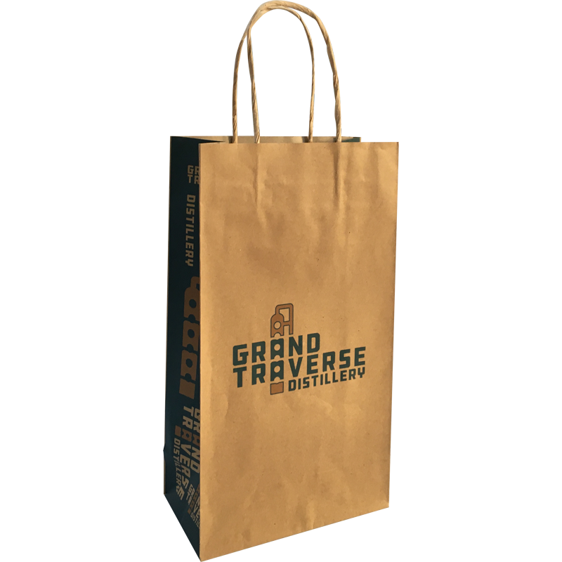 Kraft Paper Bag with Twisted Paper Handles of 100-180 g/m²